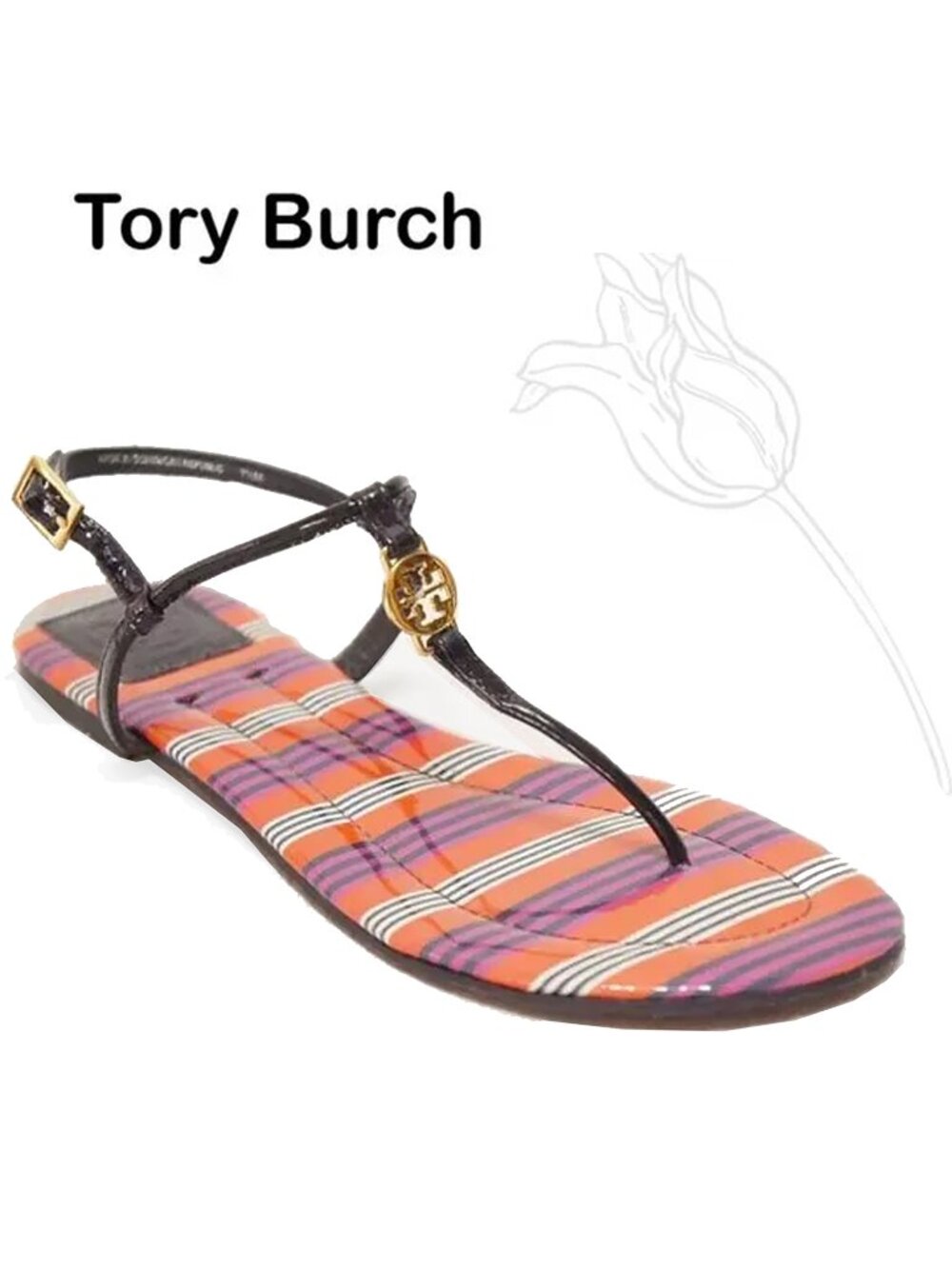 Tory Burch Navy Emmy Sandal NWOT